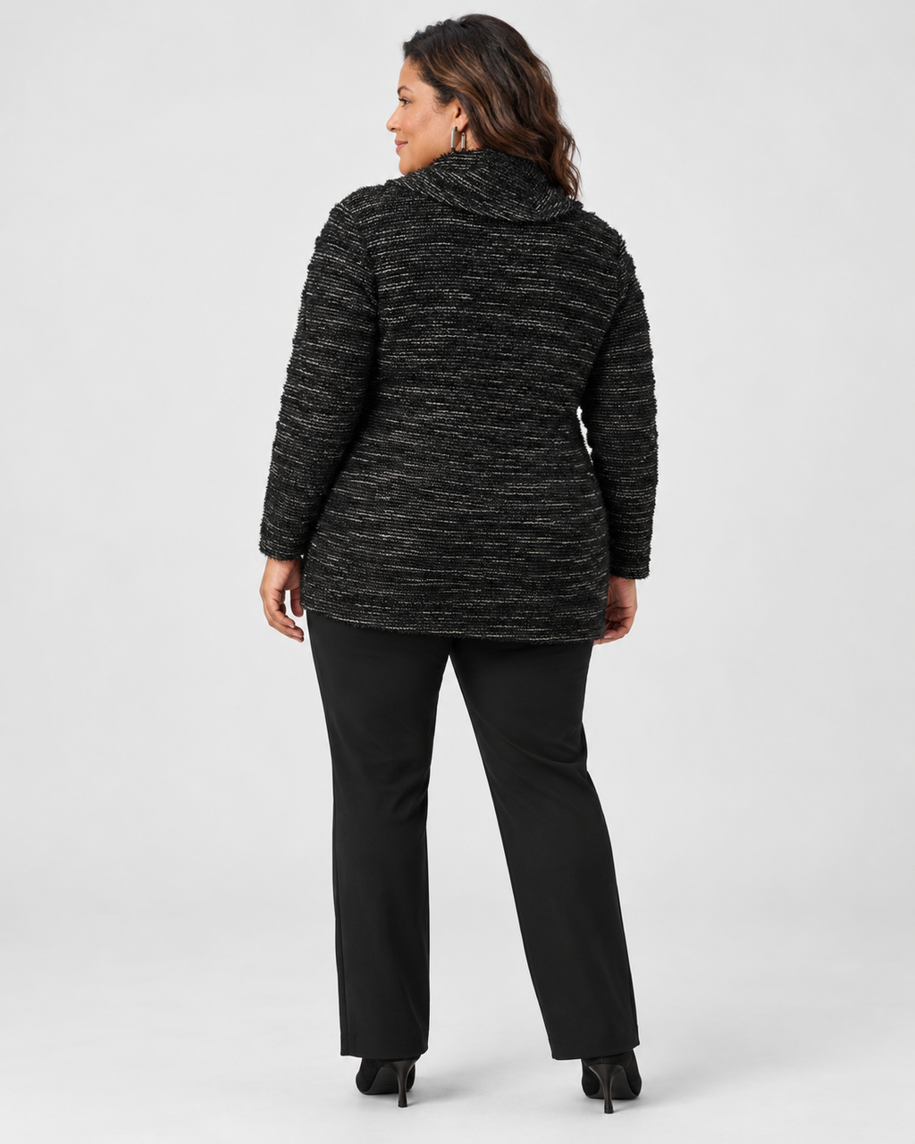 Cowl neck fancy knit tunic - Joseph Ribkoff