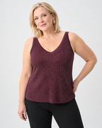 Metallic knit camisole with rhinestones - Joseph Ribkoff