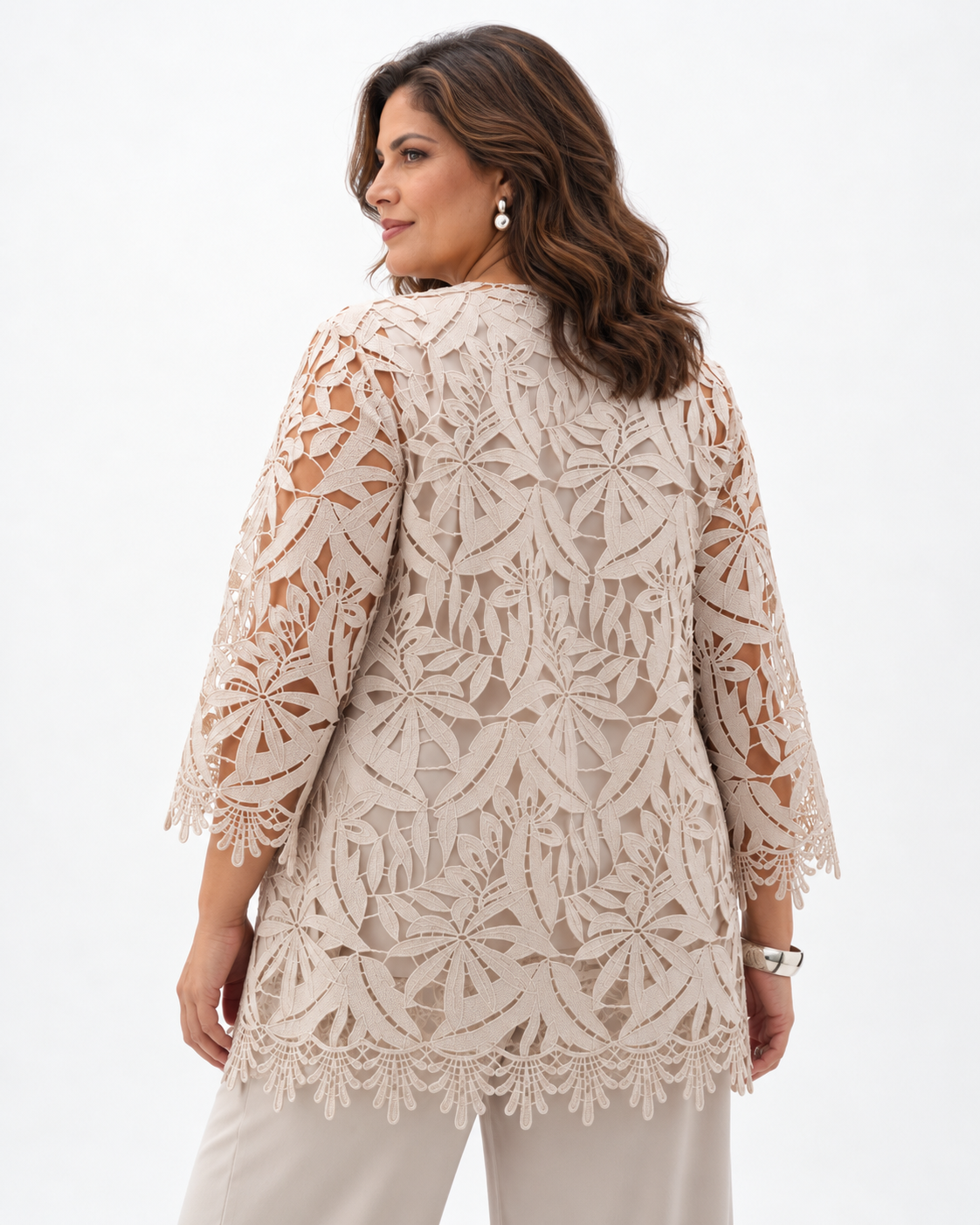 Veste droite en dentelle guipure  - Joseph Ribkoff