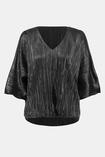 Metallic high V-neck - Joseph Ribkoff