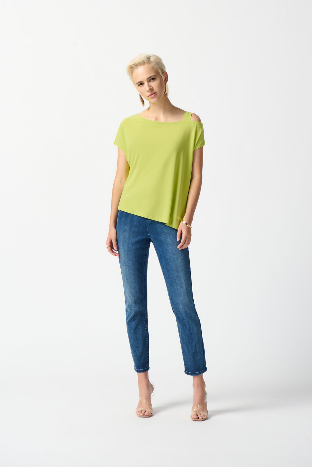 Lime Green Asymmetrical Top - Joseph Ribkoff