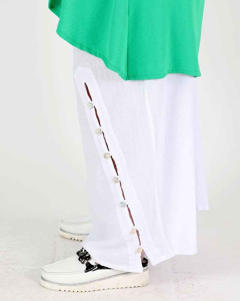 Dallas White Palazzo Pants - Oh my Gauze!