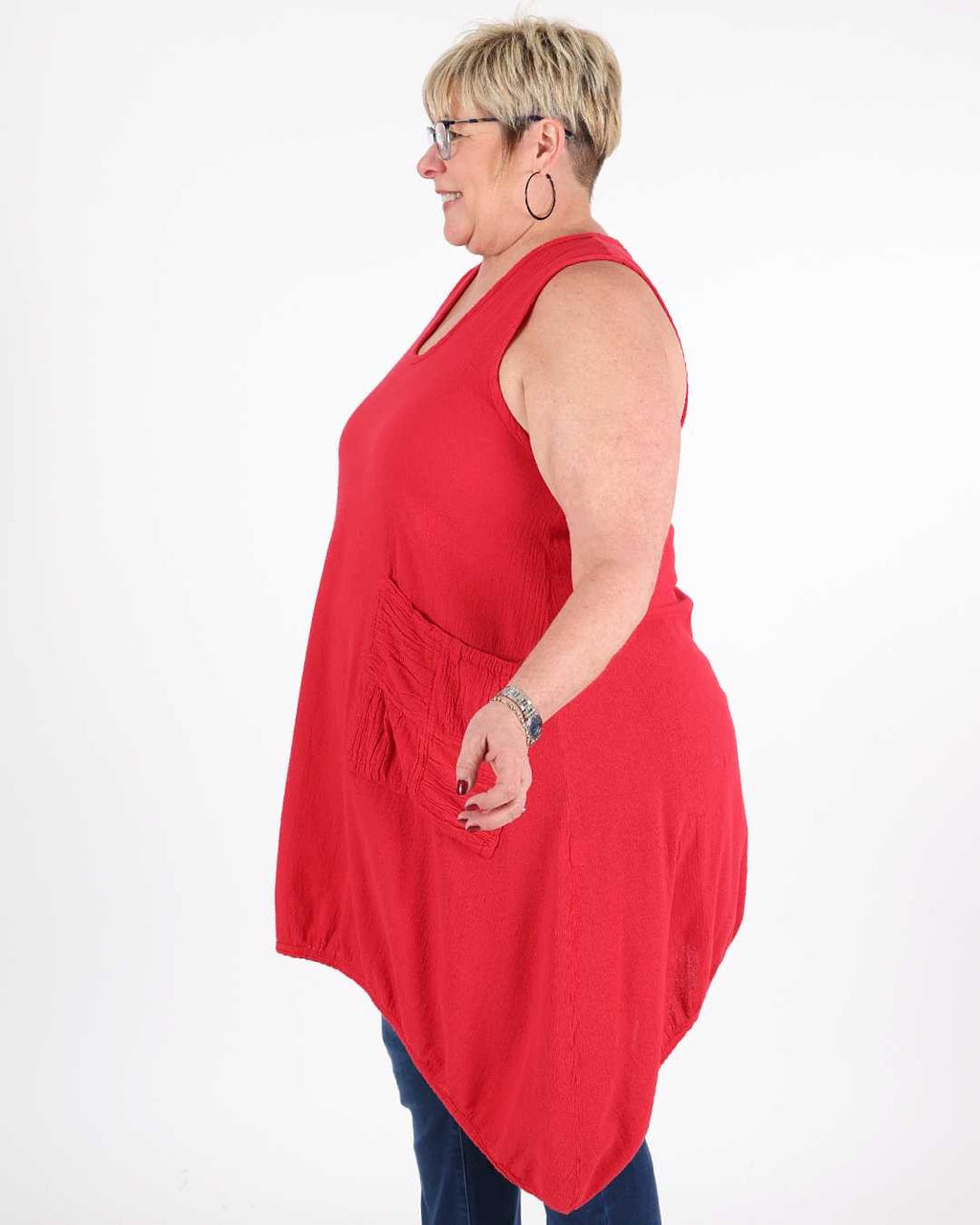 Brad Tunic Red - Oh my Gauze!