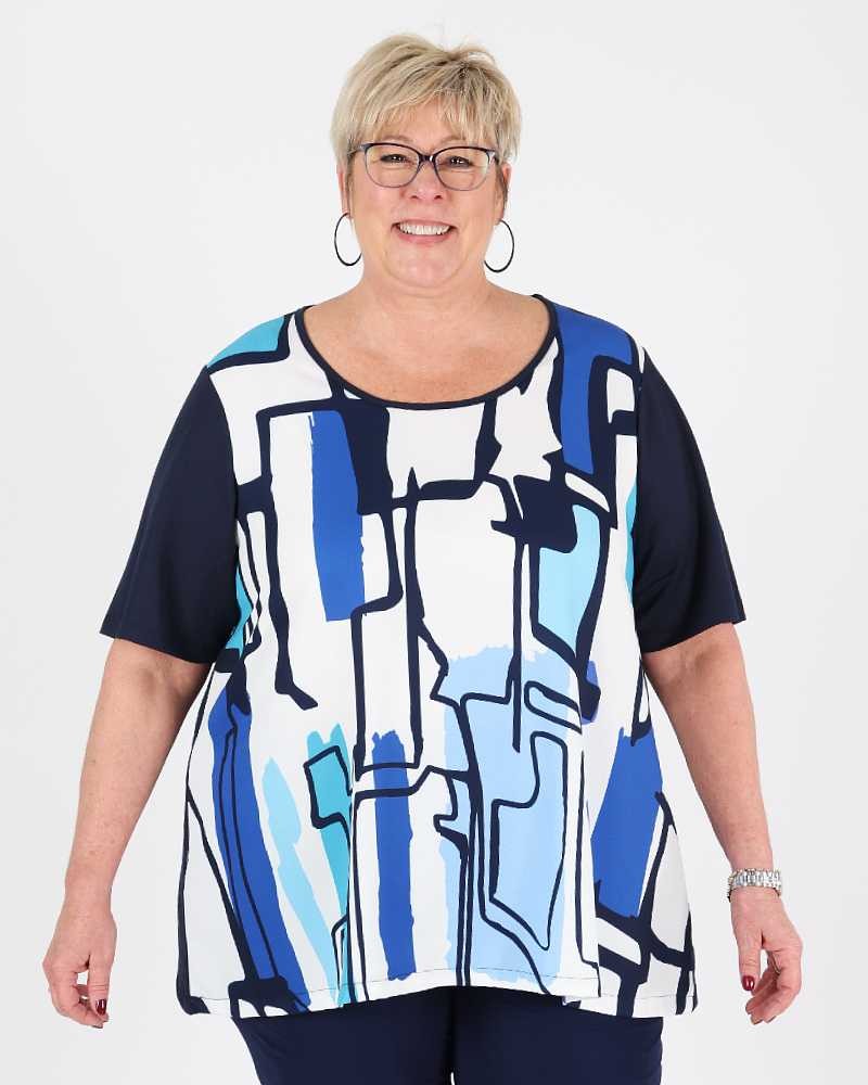 Graphic Blue Tunic Niagara - G!Ozé