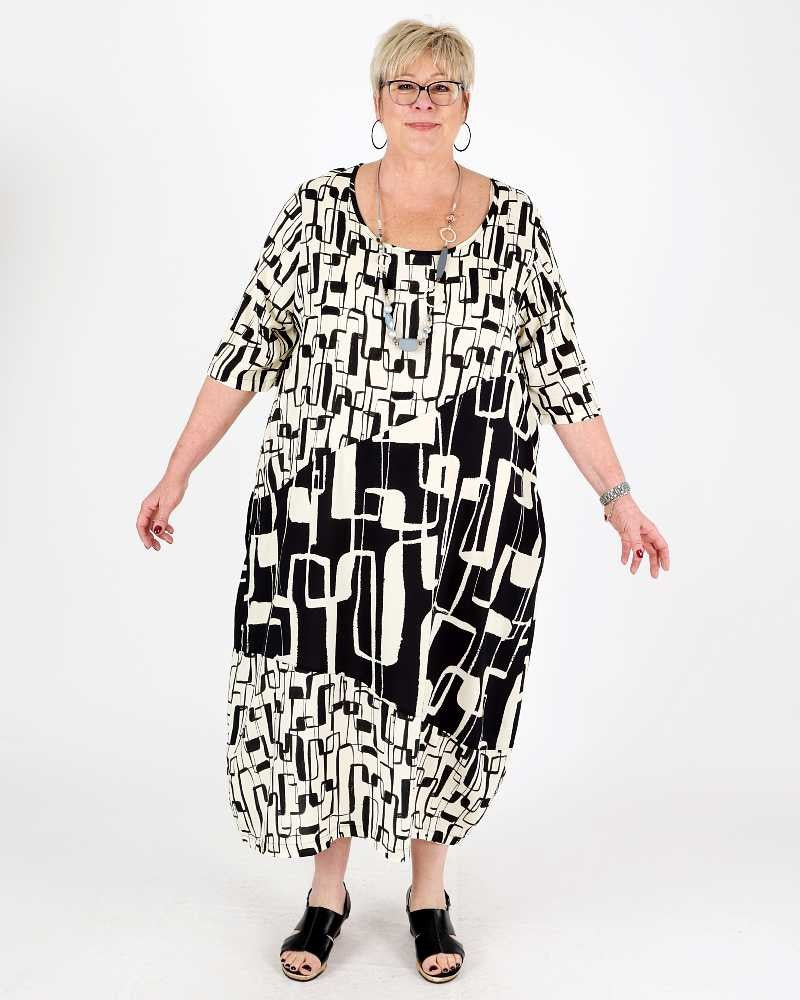 Black and White Nectarine Dress - G!Ozé