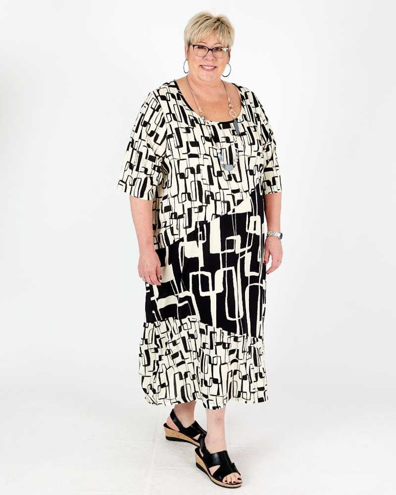 Black and White Nectarine Dress - G!Ozé