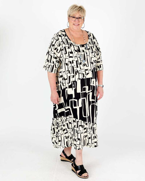 Black and White Nectarine Dress - G!Ozé