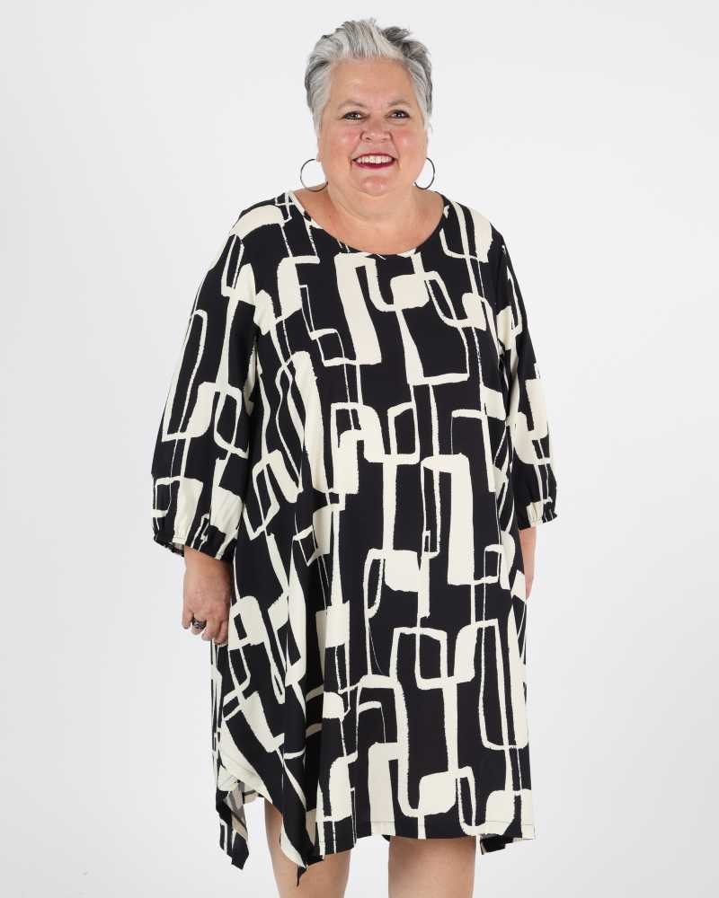 Black & White Dress Mother-of-pearl - G!Ozé