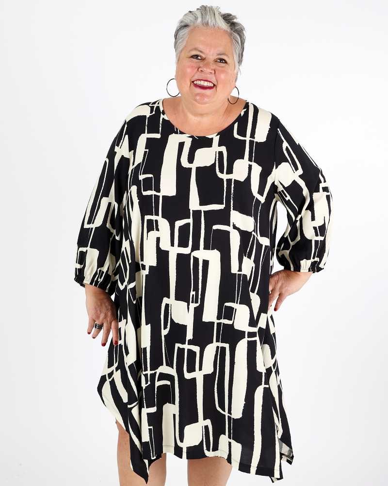 Black & White Dress Mother-of-pearl - G!Ozé