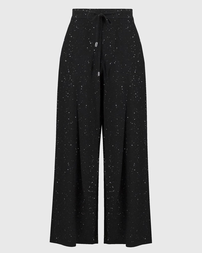 Sequined Sweater Knit Culotte Pants - Joseph Ribkoff