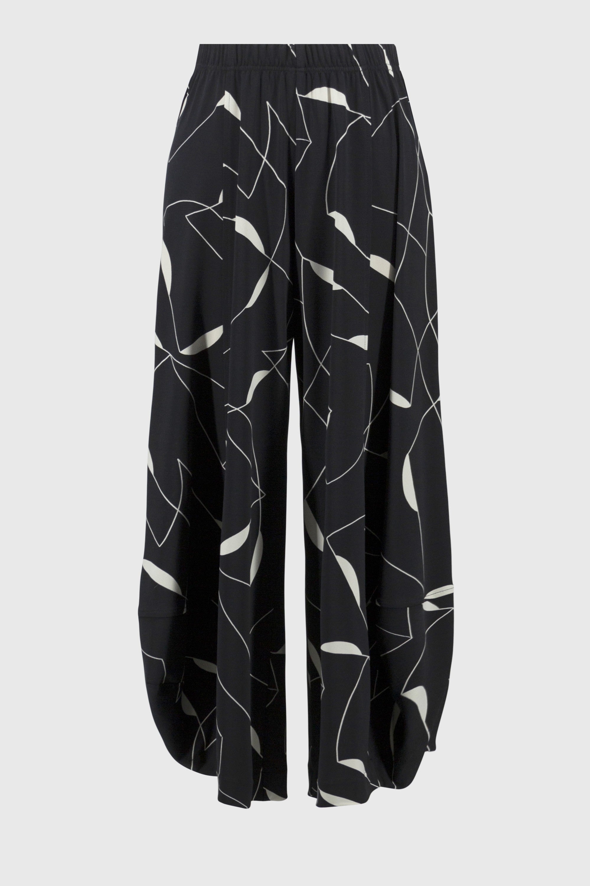 Geometric Print Silky Knit Culotte Pants - Joseph Ribkoff