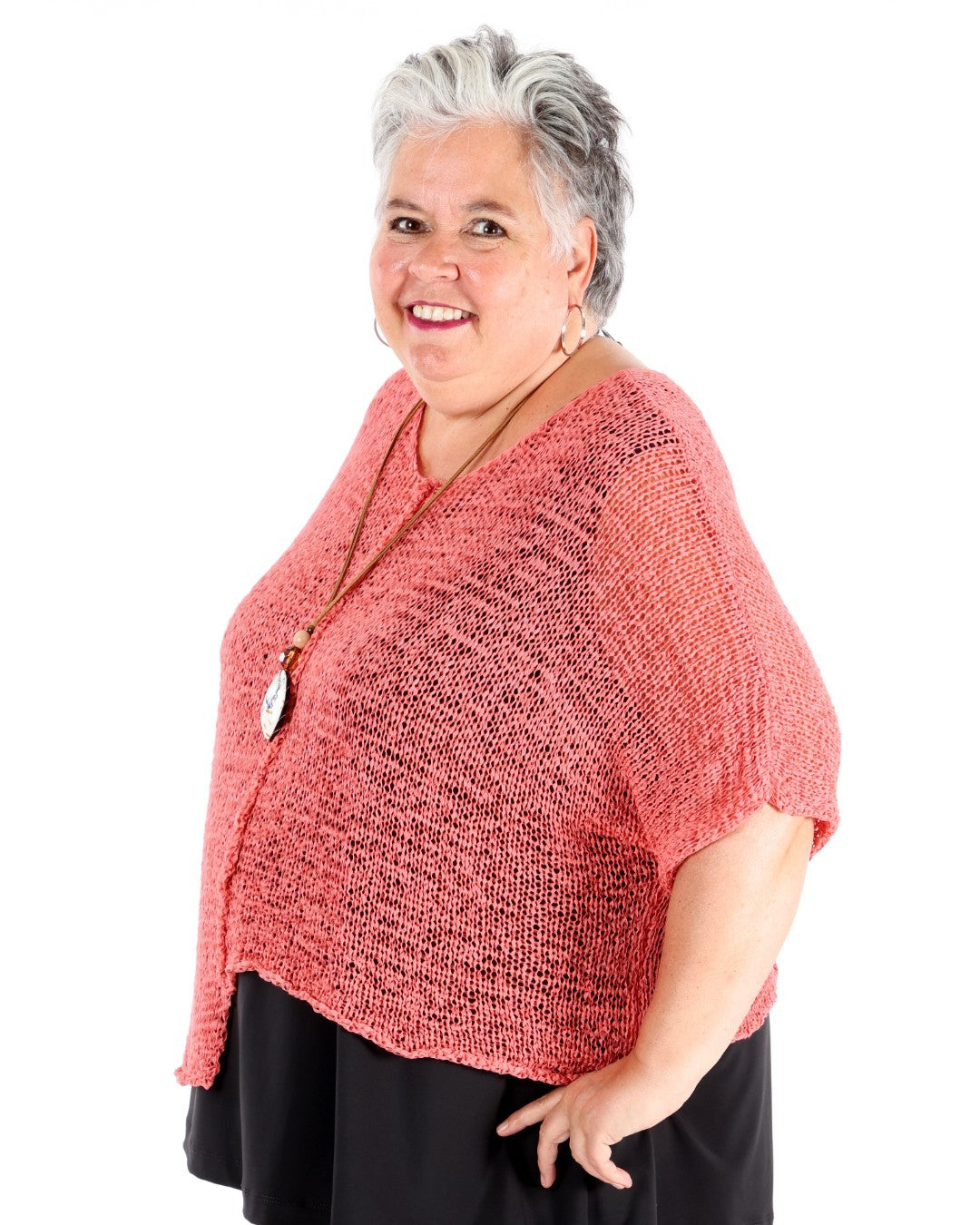 Raspberry orange sweater - Marie la Lune
