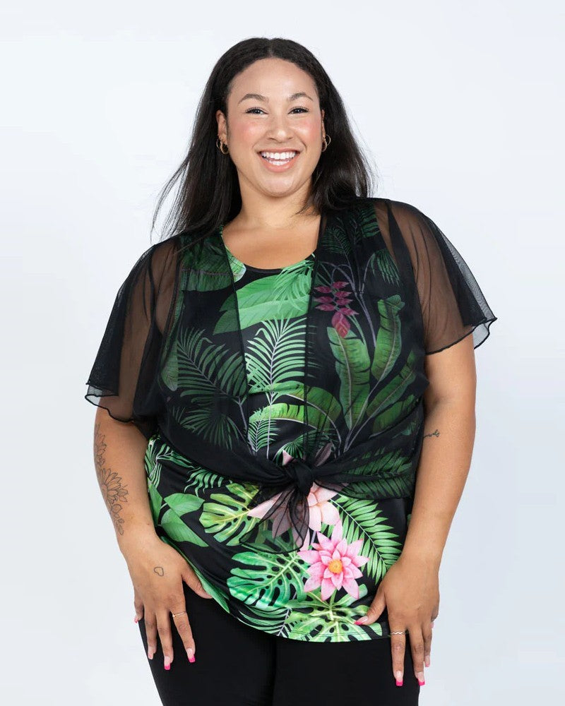 Black Short-Sleeved Knit Bolero - Black LABB