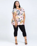 2-Button Capri Leggings - Black LABB
