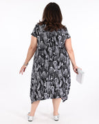 Silky Knit Conversational Print Cocoon Dress - Joseph Ribkoff