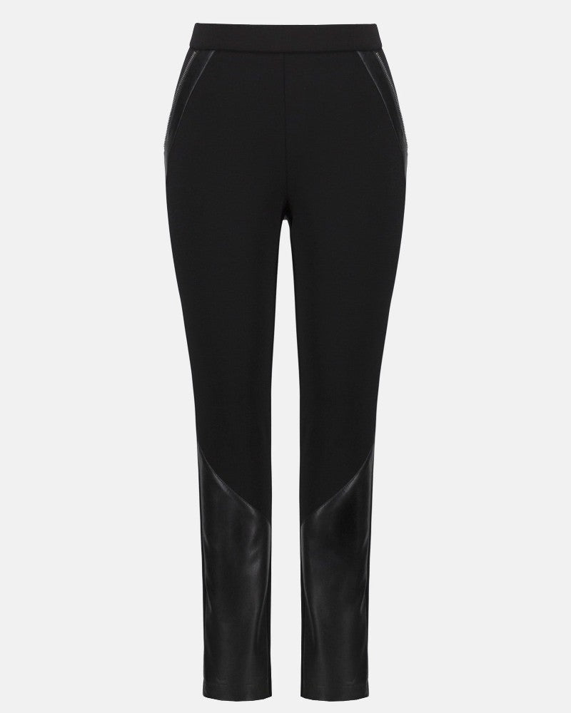 Heavy Knit and Faux Leather Pull-On Leggings - Joseph Ribkoff