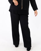 Pleated Scuba Crepe Wide-Leg Pants - Joseph Ribkoff