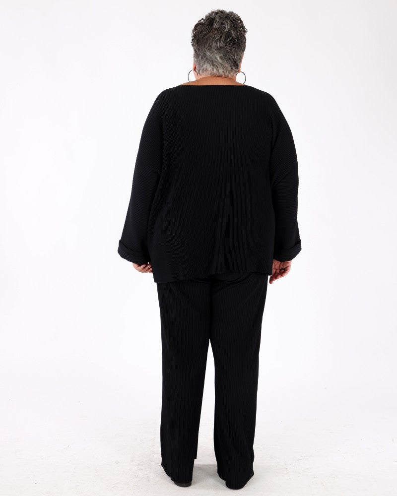 Pleated Scuba Crepe Wide-Leg Pants - Joseph Ribkoff