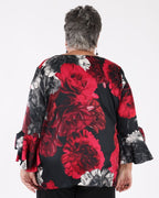 Recycled Satin Floral Print Straight Top - Joseph Ribkoff