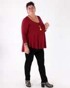 red basic long-sleeved top - Matt