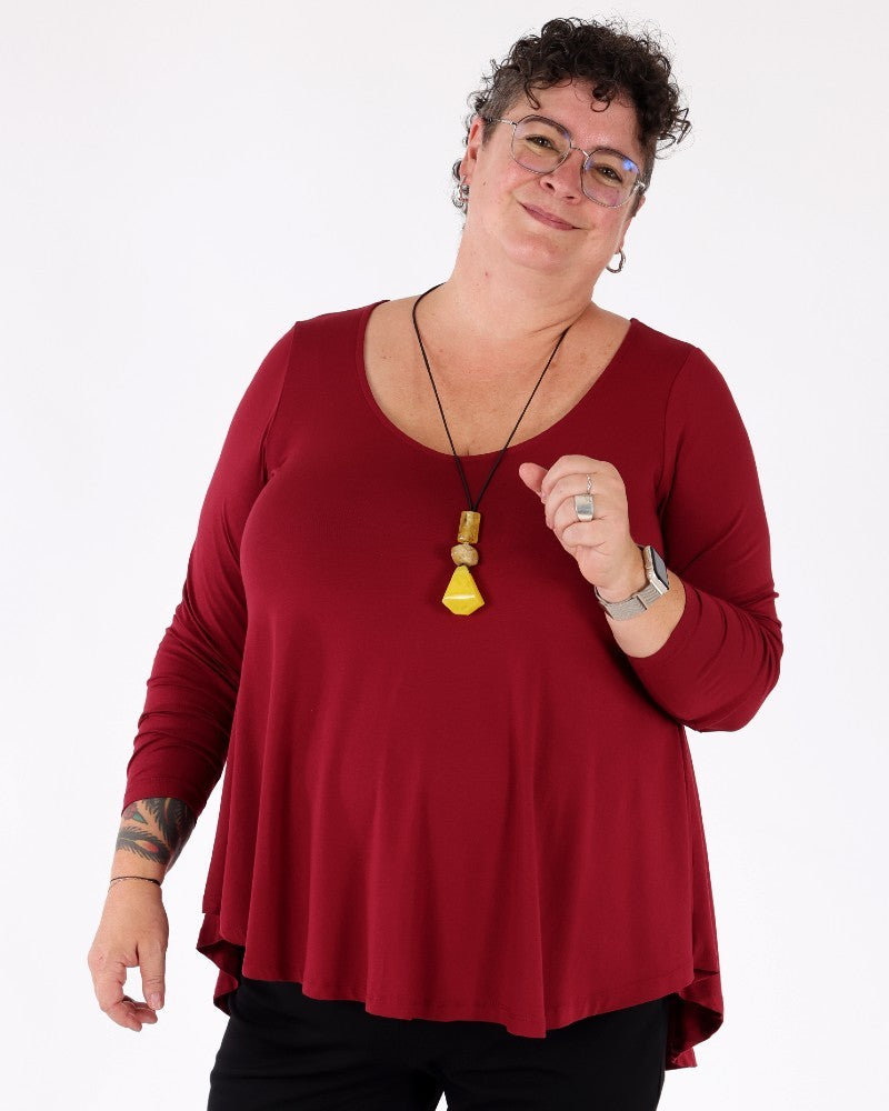 red basic long-sleeved top - Matt