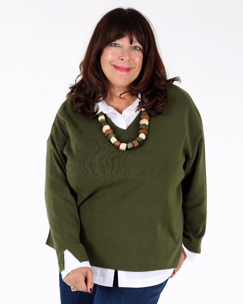 Khaki Cistus sweater - Dull