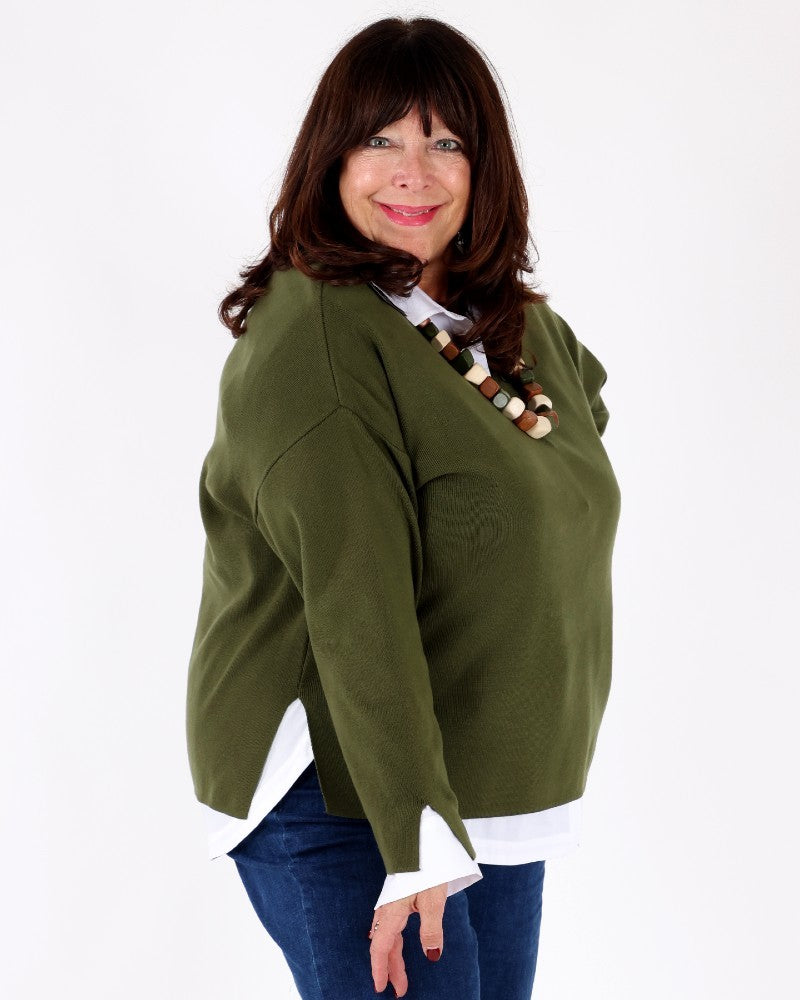 Khaki Cistus sweater - Dull