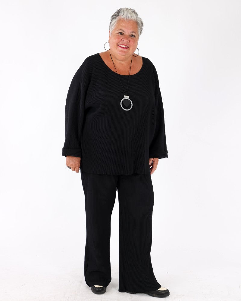 Pleated Scuba Crepe Boxy Top - Joseph Ribkoff