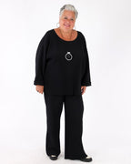 Pleated Scuba Crepe Boxy Top - Joseph Ribkoff