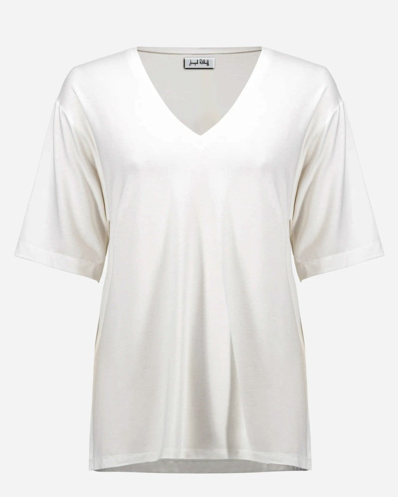 Vanilla V-Neck Boxy Jersey Tunic - Joseph Ribkoff