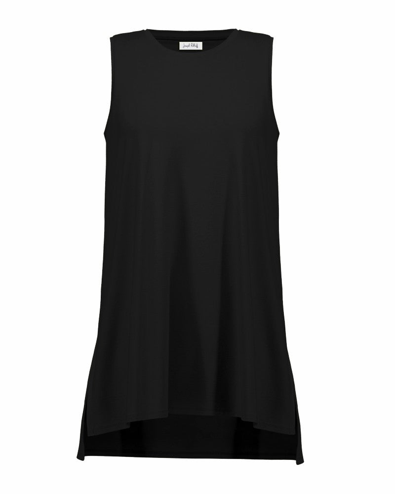 Joseph Ribkoff - Black round-neck sleeveless straight jersey tunic