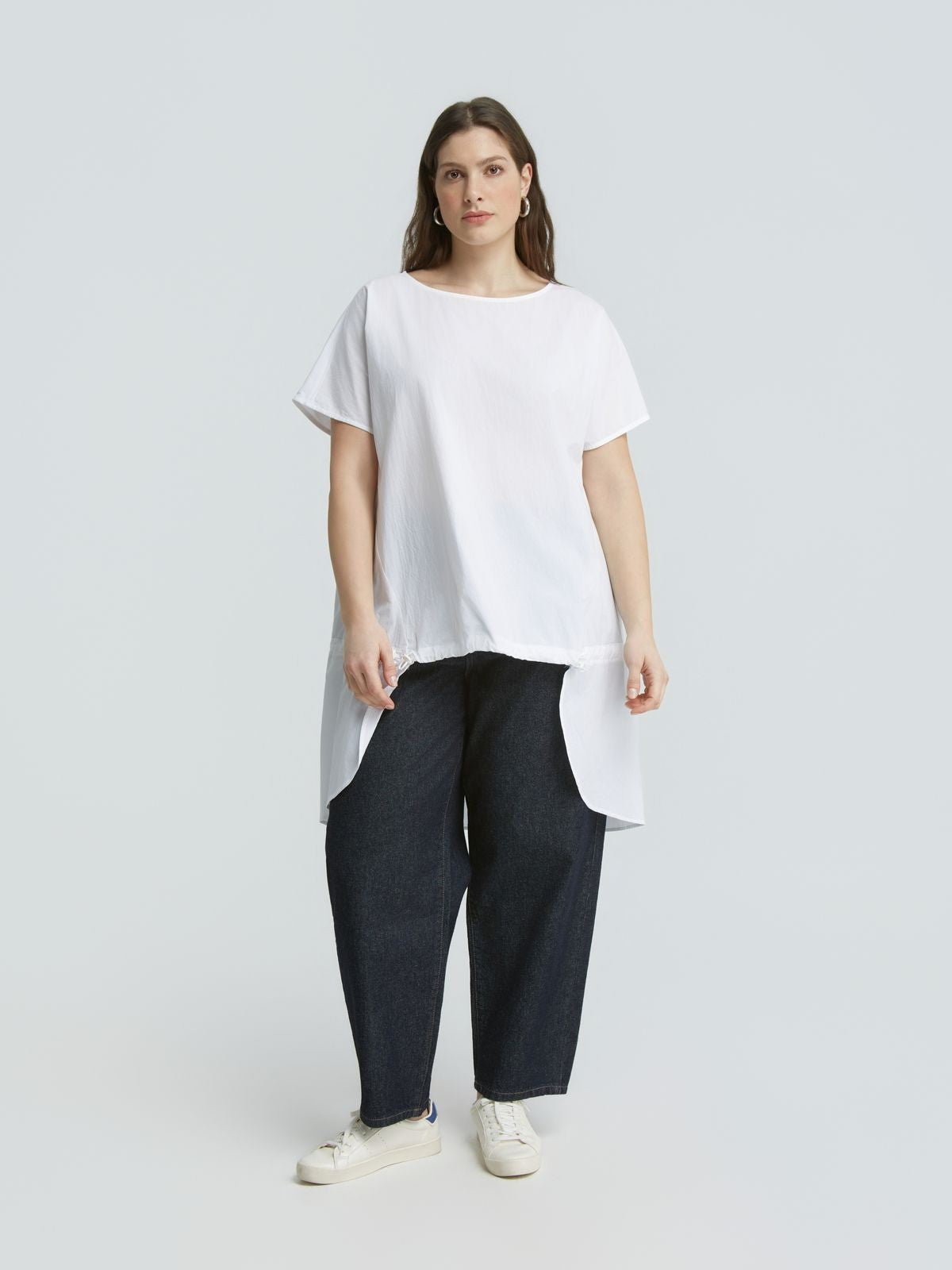 Short-sleeved cotton and poplin T-shirt – Mat