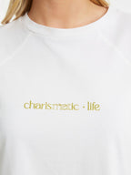 Cotton white t-shirt with raglan sleeves - Mat