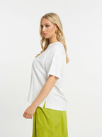 Cotton white t-shirt with raglan sleeves - Mat