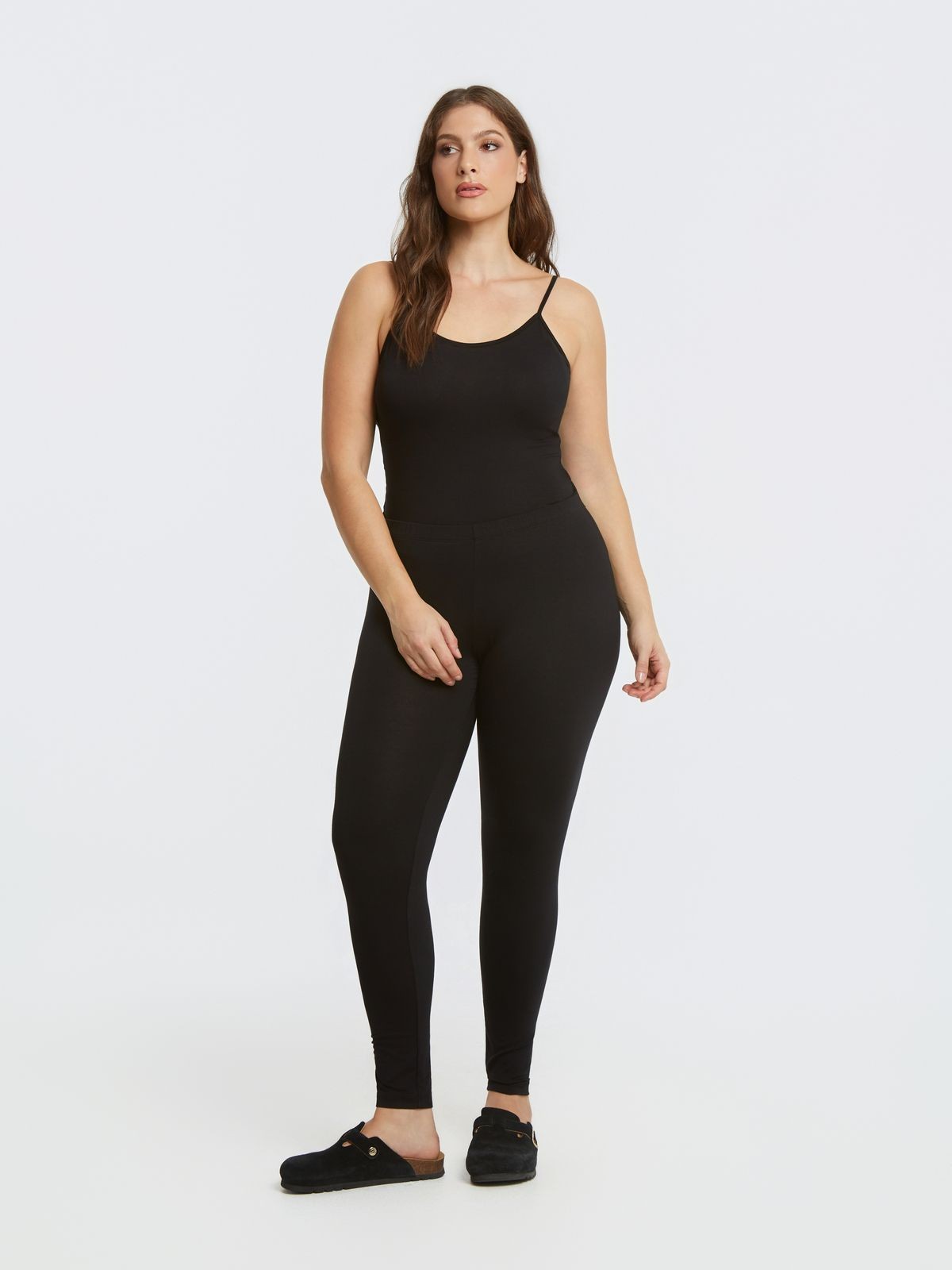 Black Basic Viscose Leggings - Dull Finish