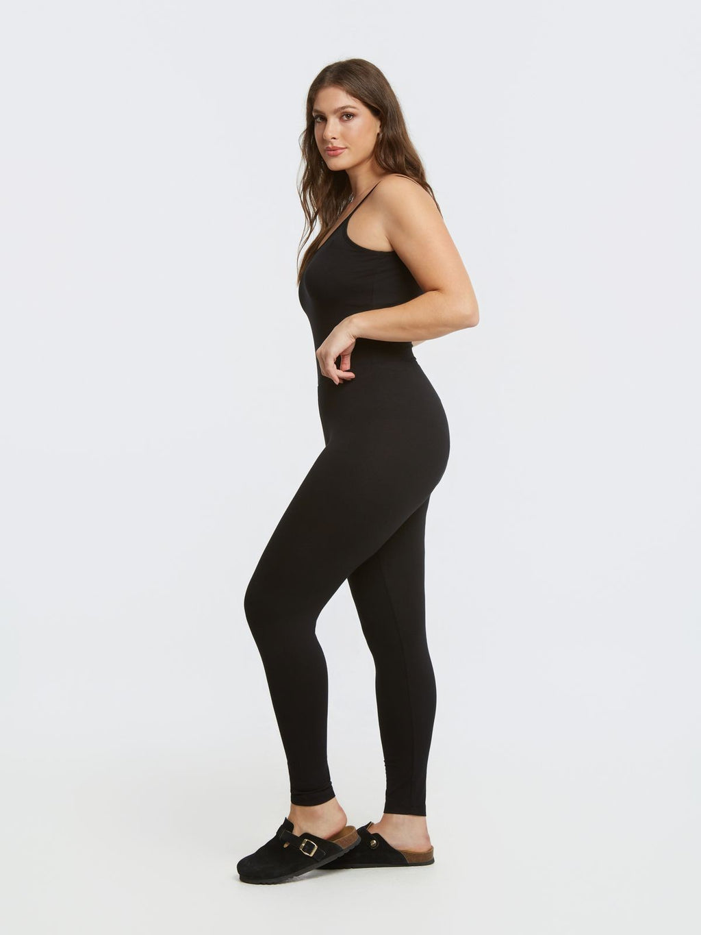 Black Basic Viscose Leggings - Dull Finish