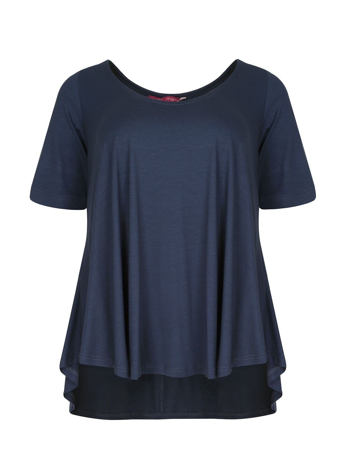 Basic curve hem navi top - Mat