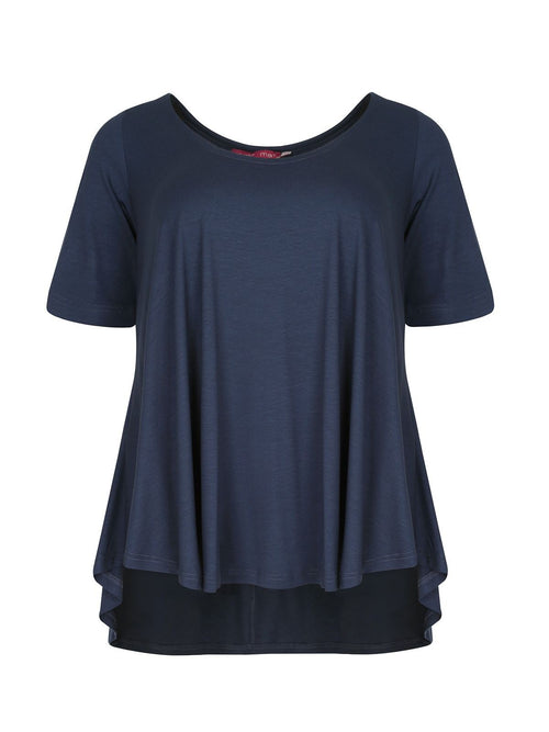 Basic curve hem navy top - Matt
