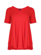 Basic curve hem red top - Matt