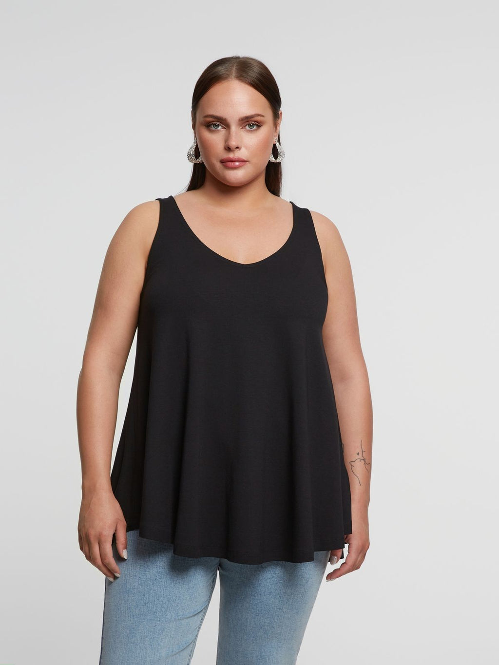 Basic black tank top - Matte