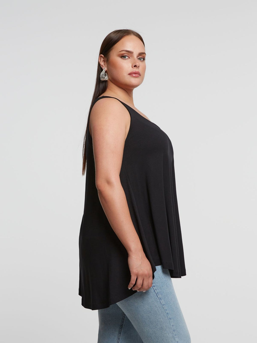 Basic black tank top - Matte