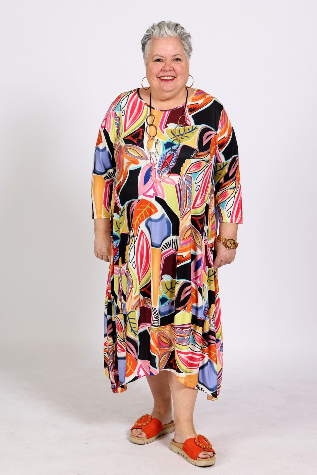 Artistic Graphic Multicolor Dress – Kozan
