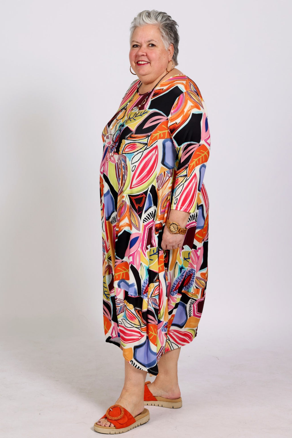 Artistic Graphic Multicolor Dress – Kozan