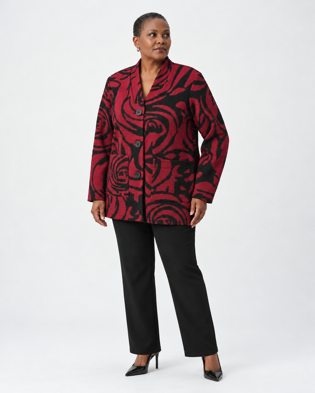 Manteau long à motif floral - Joseph Ribkoff