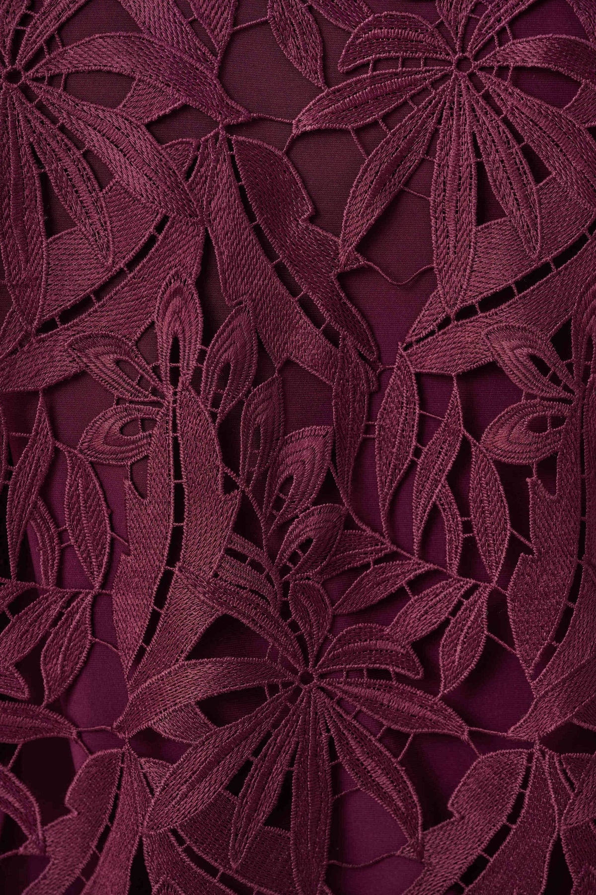 Burgundy guipure lace straight jacket - Joseph Ribkoff