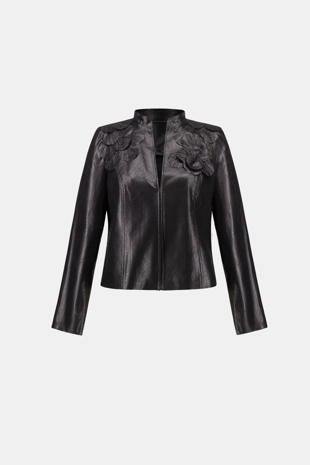 Suede jacket embellished with metallic leaves - Joseph Ribkoff