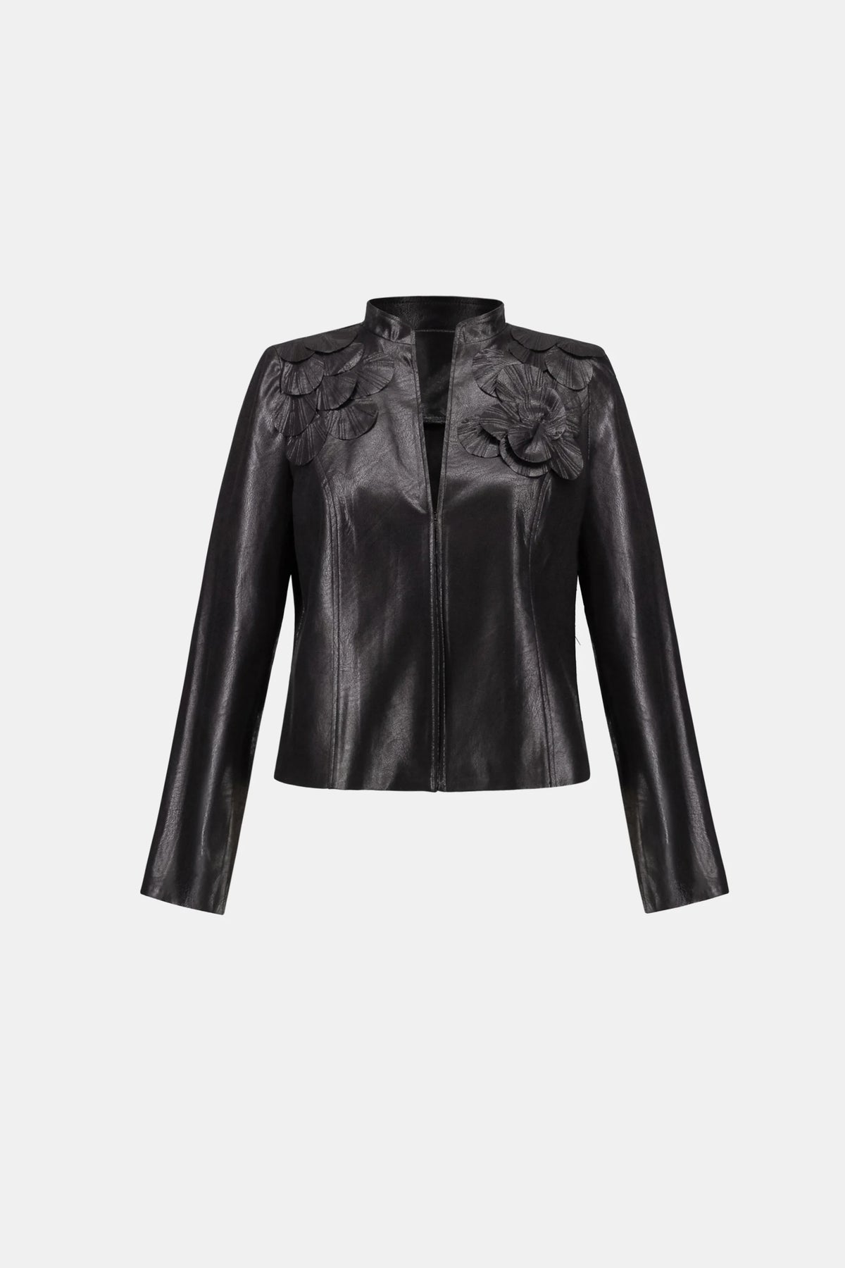 Suede jacket embellished with metallic leaves - Joseph Ribkoff