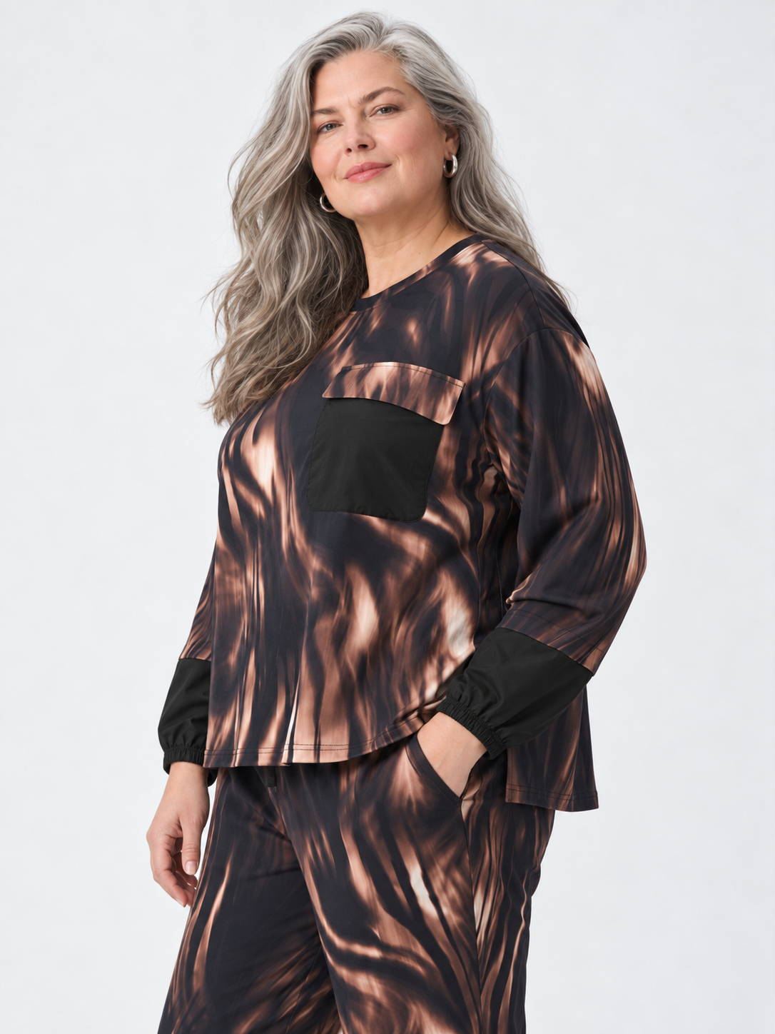 Animal print puff-sleeve top - Joseph Ribkoff
