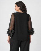Bell-sleeved embellished top - Joseph Ribkoff