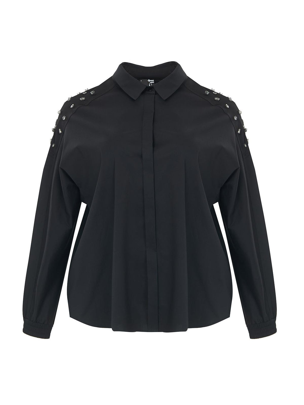 Black shirt with sparkling stones - MAT